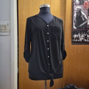 Avenue Classic Black Blouse